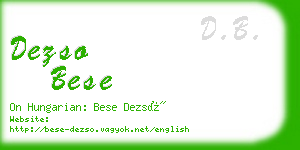 dezso bese business card